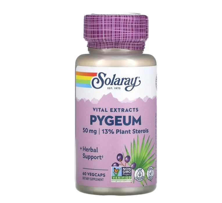 Solaray PYGEUM 50mg / 13% Plant Sterlos 60 Vegcaps.