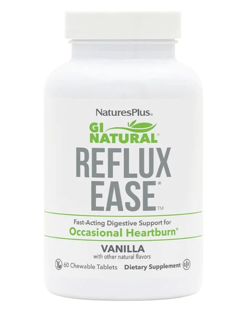 NaturesPlus REFLUX EASE 60 Chewable Tablets Vanilla