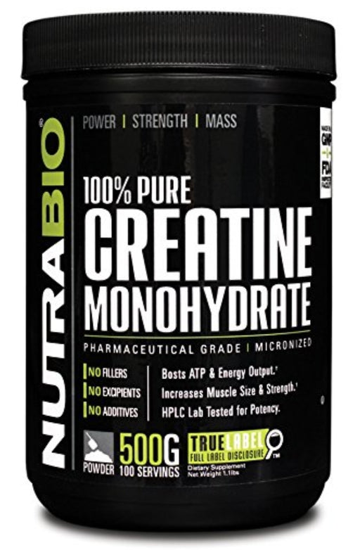 NUTRABIO CREATINE MONOHYDRATE 500G 1.1LB. 100 Servings