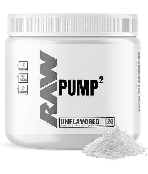 RAW Pump2 Pre Workout | Glycerol Pump Pre Workout Supplement, Pair Pump Supplement for Best Results Or Any Preworkout Powder | Enhanced Hydration and Boost Energy | Unflavored (20 Servings)