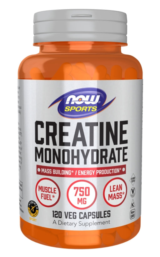 Now CREATINE Monohydrate 750mg 120VegCaps.