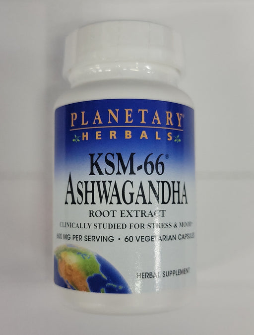 Planetary Herbals KSM-66 Ashwagandha 600mg 60VegCaps.