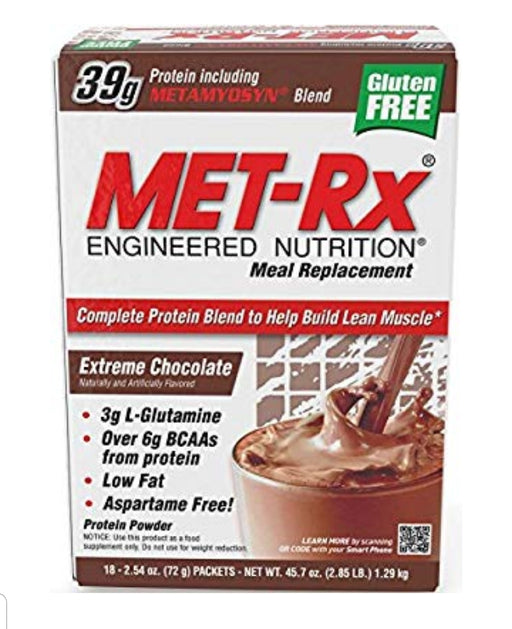 Met-Rx Meal Replacement Chocolate -18 packet /2.85lb.