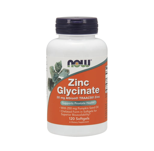 NOW Foods Zinc Glycinate Prostate Health Support, 120 Ct