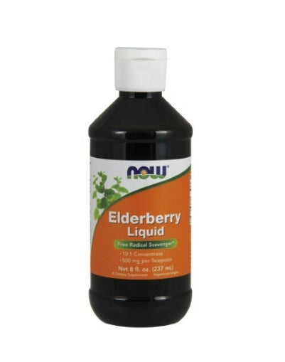 Now Elderberry Liquid 500mg. 8oz. 237ml. 47svrs.