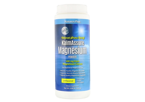 NaturesPlus KalmAssure Magnesium Powder Unflavored 0.80lb. 360g 1 Scoop 60svrs.