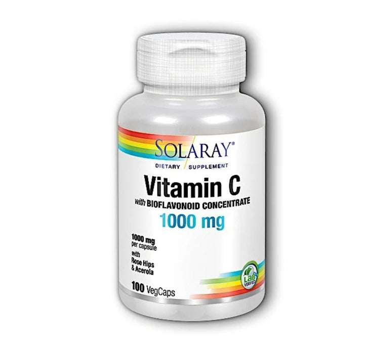 Solaray Vitamin C with Bioflavonoid 1000mg 100 Veg Capsules