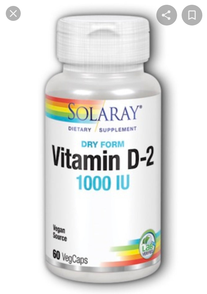 Solaray vitamin D-2 1000IU 60 Veg Capsules