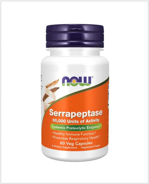 Now Serrapeptase 60,000 Units of Activity 60 Veg Capsules