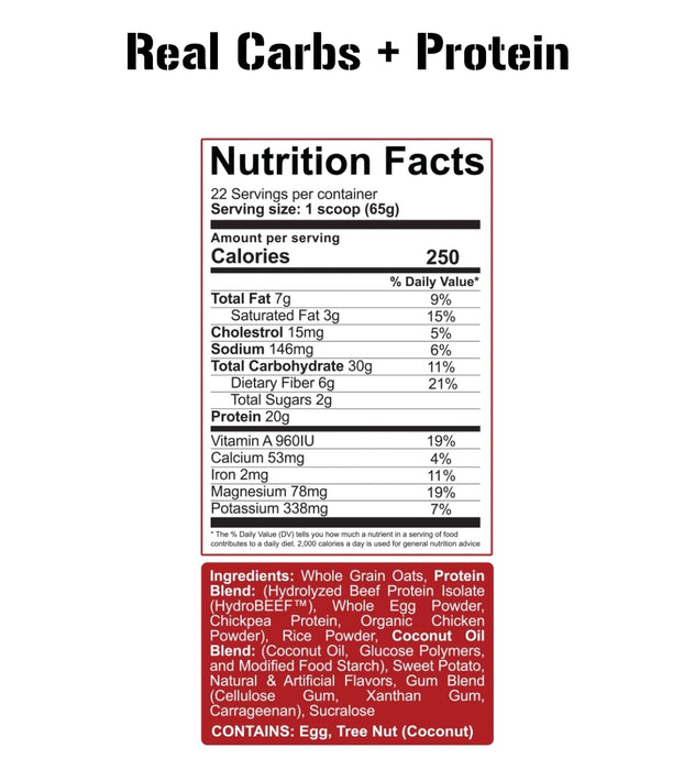 5PERCENTNUTRITION Real Carbs + Protein 3.2Lbs 22/Svrs