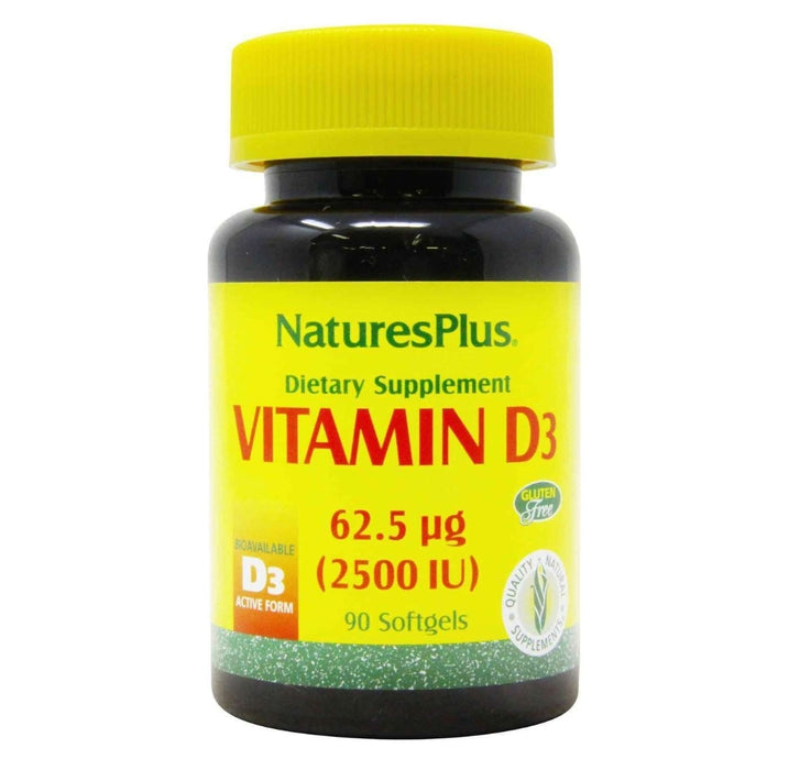 NaturesPlus VITAMIN D3 62.5 ug (2500 IU) 90 Softgels