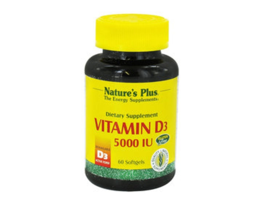 NaturesPlus VITAMIN D3 125 mcg (5000 IU) 60 Softgels