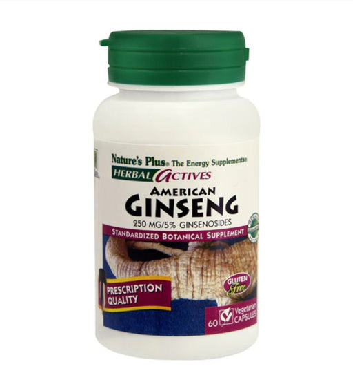 NaturesPlus American Ginseng 250 mg/5% Ginsenosides 60 Veg Cap.
