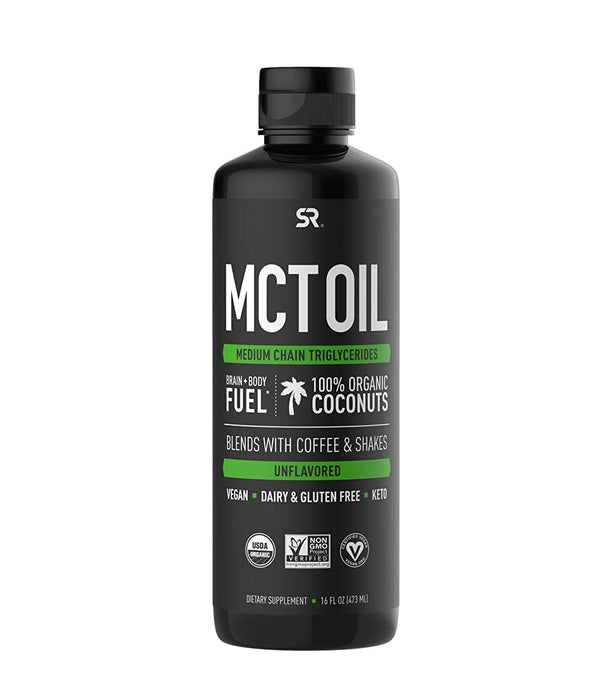 Sports Research MCT OIL 100% Organic Unflavored 16 FL OZ. 31 servings