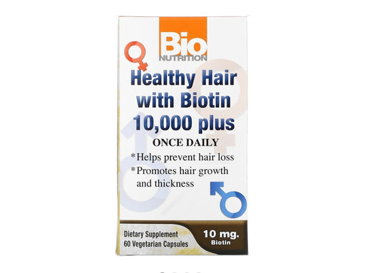 Bio Nutrition Healthy Hair with Biotin 10,000 plus 60 VegCaps.