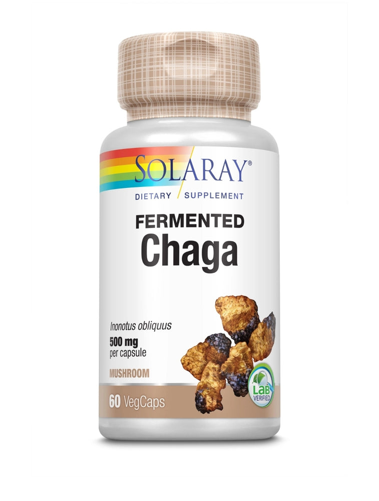 Solaray Fermented Chaga 500mg 60 VegCaps.