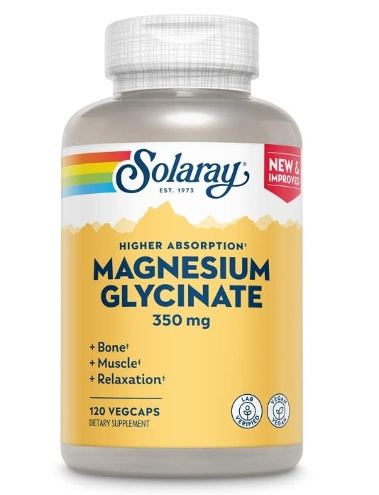 Solaray Magnesium Glycinate 350mg 120VegCaps.