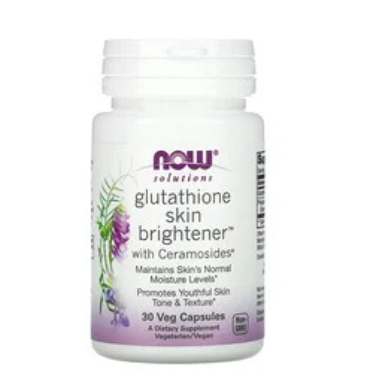 Now Glutathione Skin Brightener with Ceramosides 30VegCaps