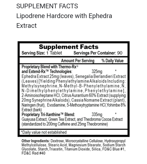 Hi-Tech Lipodrene Hardcore 90CT.