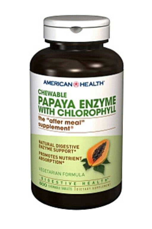 American Health Papaya Enzyme with Chlorophll 600Tablets
