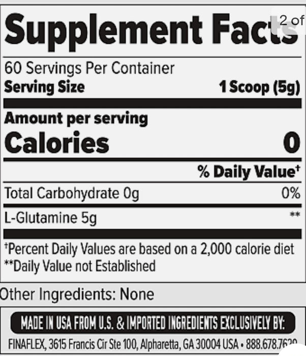 FINAFLEX Pure GLUTAMINE 300g 60 Servings