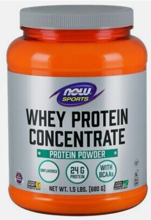 NOW Whey Protein Concentrate Unflavored 1.5LB 680g 21 Servings