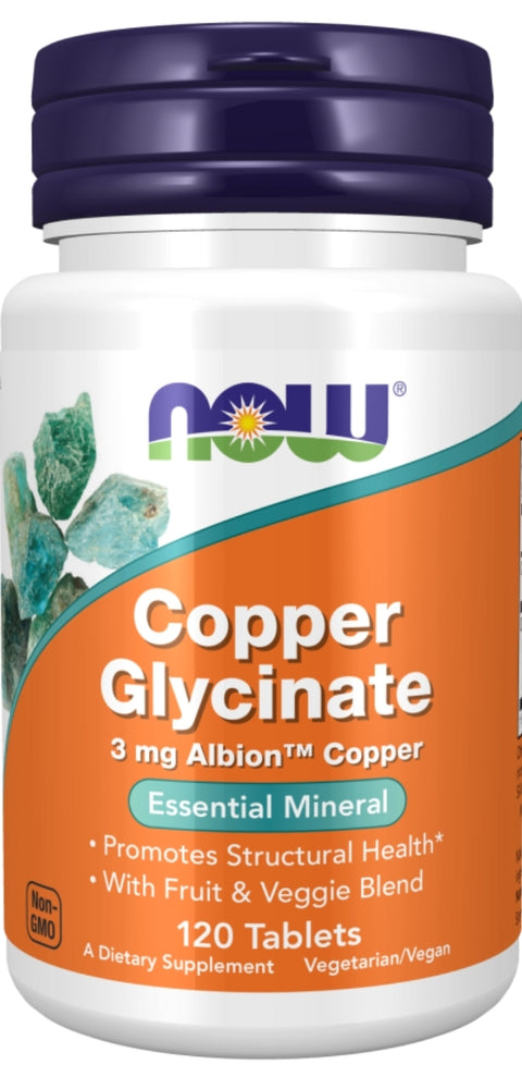 Now Copper Glycinate 3mg 120 Tablets