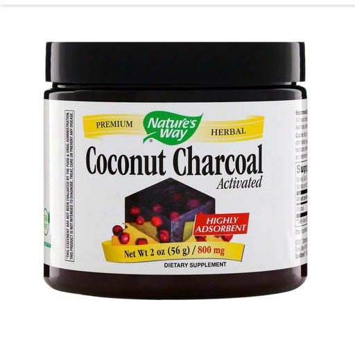 Natures Way Coconut Charcoal Activated Powder 800 MG 2 Ounces Powder