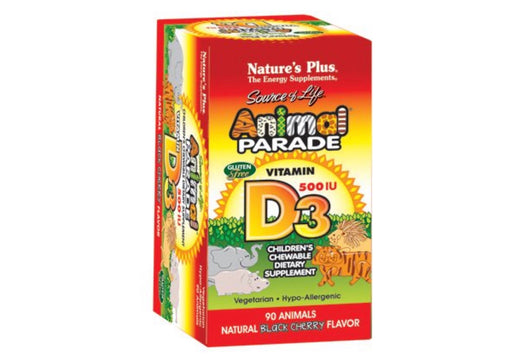Natures Plus Source Of Life Animal Parade Vitamin D3 Natural Black Cherry 500 IU - 90 Chewables