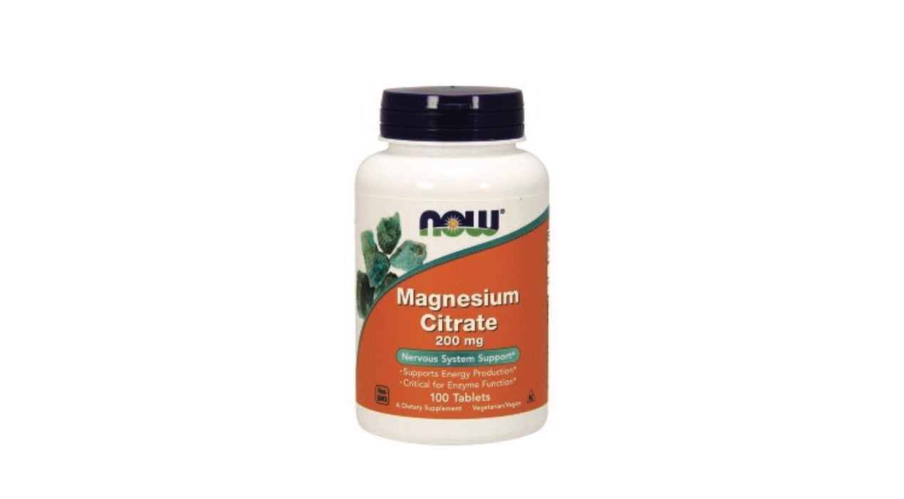 NOW Foods Magnesium Citrate 200mg, 100Tablets.