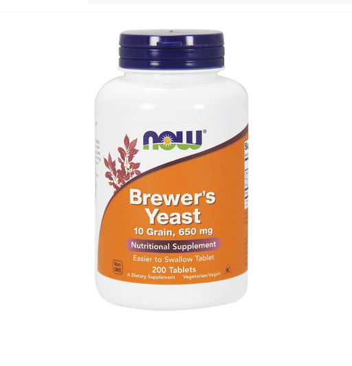 NOW Foods Brewer's Yeast 650 mg - 200 Tablets - Vegan