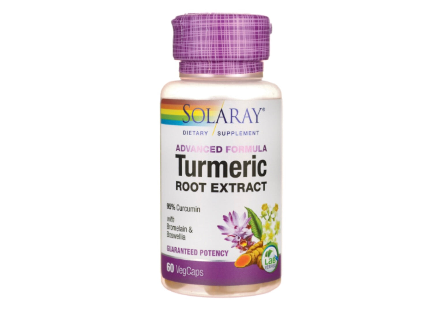 Solaray Turmeric Root Extract Advance Formula 60 VegCapsules