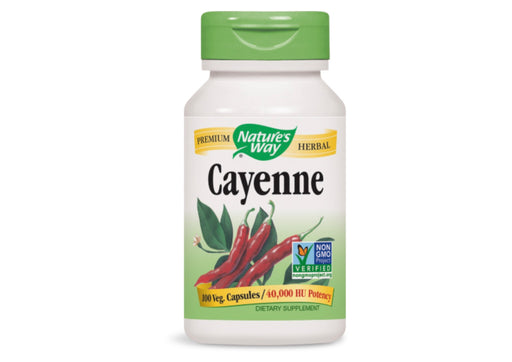 Nature's Way Cayenne Pepper 40,000 H.U. Non-GMO VegCaps
