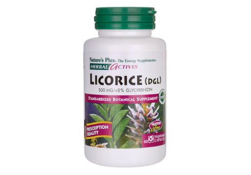 Nature's Plus Herbal Actives Licorice DGL 500 mg - 60 Vegetarian Capsules