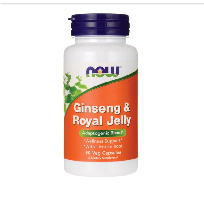 NOW Foods Gnseng & Royal Jelly Adaptogenic Blend, 90 VegCaps