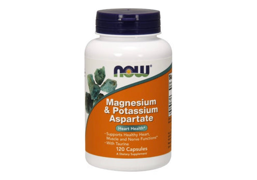 NOW Foods Magnesium & Potassium Aspartate Heart Health Support, 120 Ct