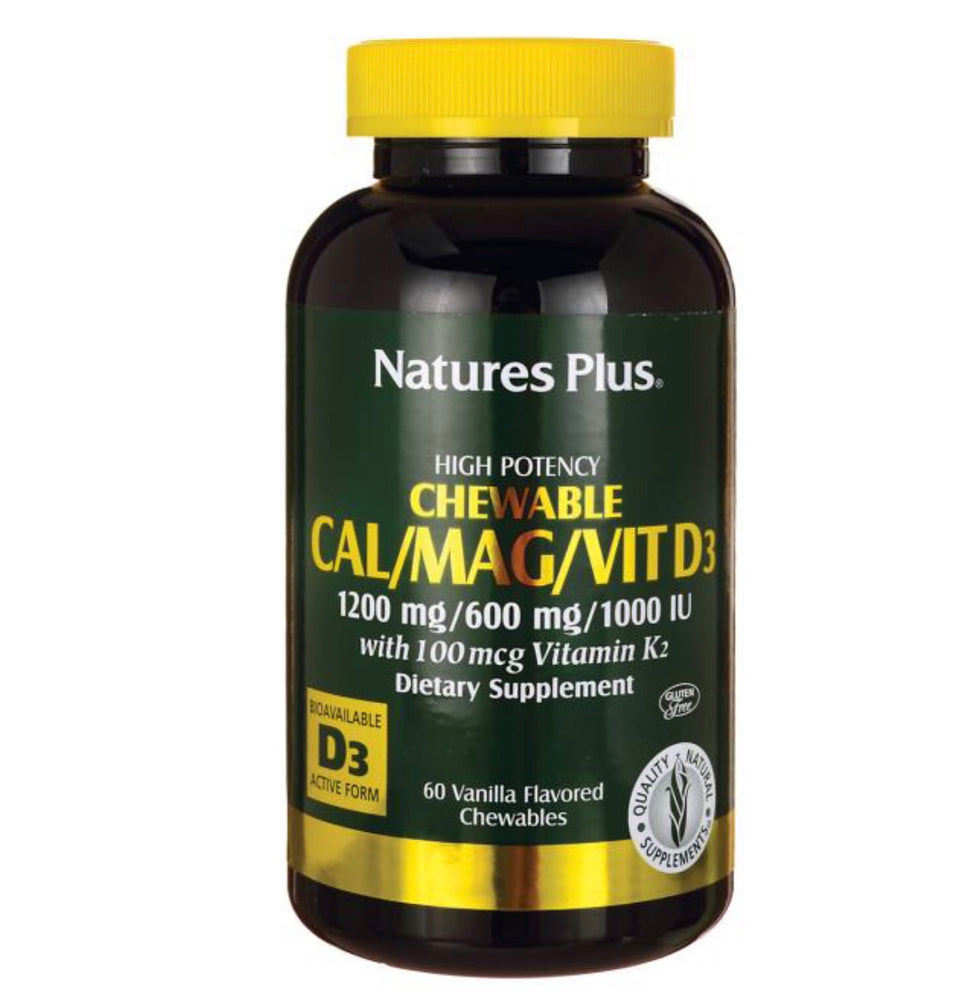 Natures Plus High Potency Chewable Cal/Mag/Vit D3 with Vitamin K2