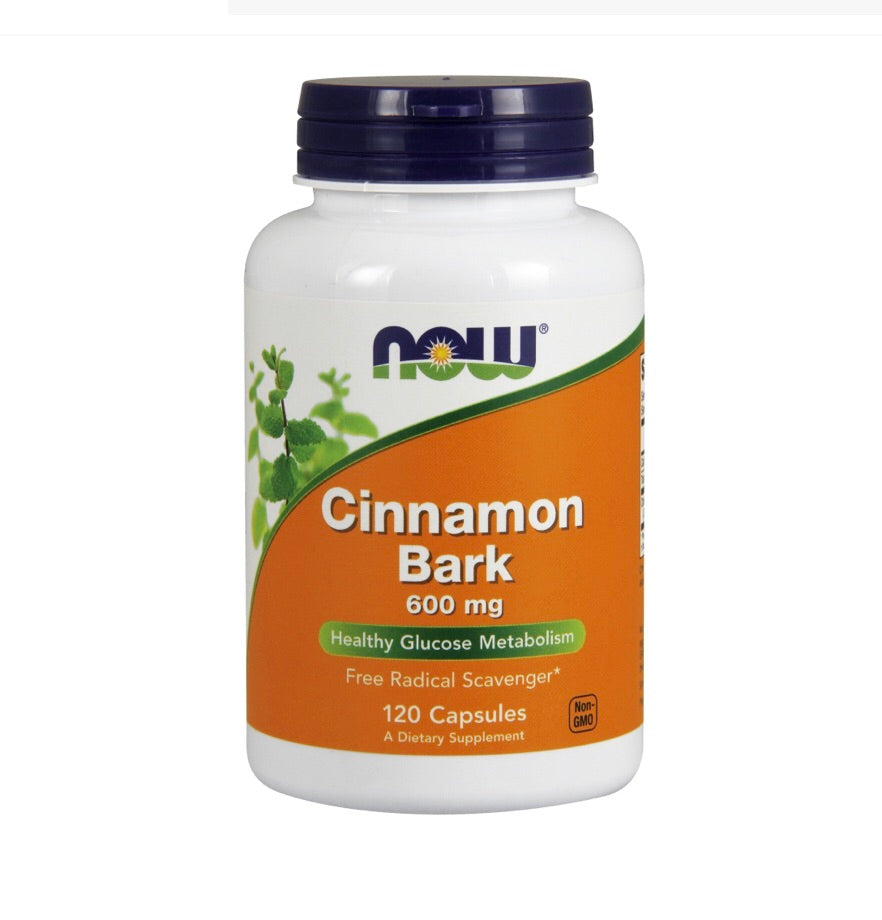 NOW Foods Cinnamon Bark Glucose Metabolism Support, 600mg, 120 Ct