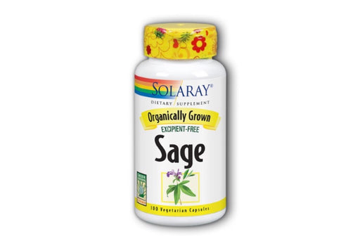 Solaray Organically Grown Sage 570 mg Capsules, 100 Ct