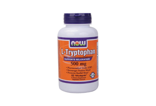 NOW Foods L-Tryptophan Relaxation Support Capsules, 500mg, 60 Ct