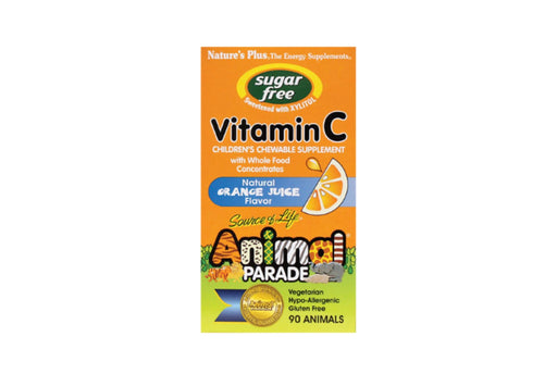 Nature's Plus Animal Parade Vitamin C Sugar Free Children's Chewable Orange Juice 90 Chewable Tablets