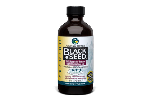 Amazing Herbs Black Seed Cumin Seed Oil Liquid, 8 Fl Oz