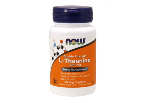 NOW Foods L-Theanine Vegetarian Capsules 200 mg, 60 Ct