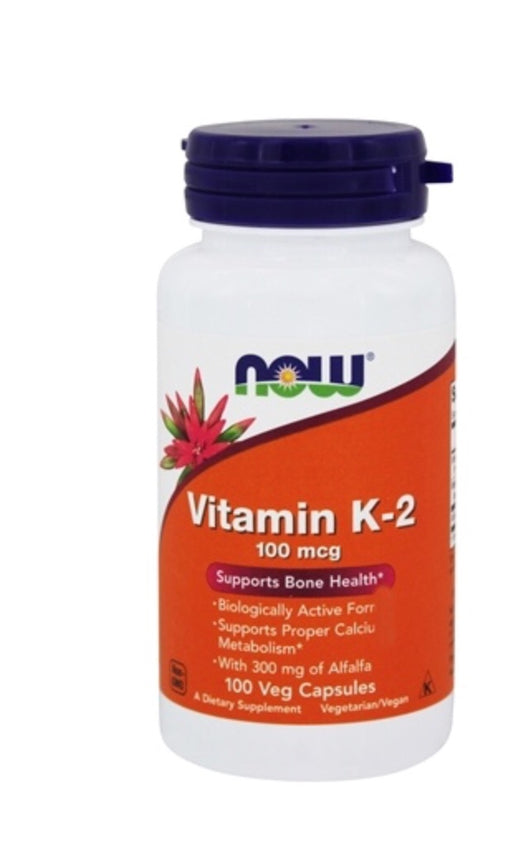 NOW Foods Vitamin K-2 Vegetarian Capsules, 100 Ct