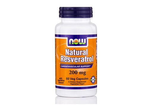 NOW Foods Vegetarian Natural Resveratrol Cardiovascular Support, 200mg, 60 Ct
